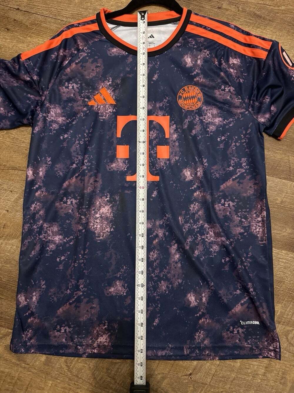 adidas Bayern Munich Third Kit Slim Fit Soccer Jersey Size L Purple/Orange